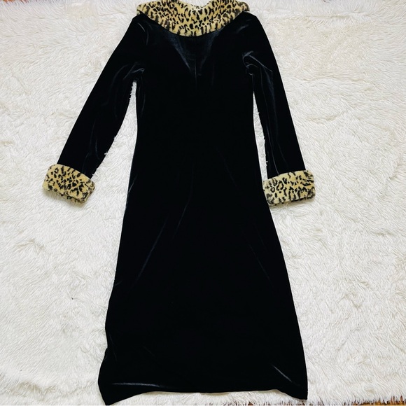 Y2K Charlotte Russe Faux Fur Trim Velvet Jacket Duster - Picture 9 of 10